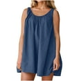 thumbnail image 1 of Efsteb Summer Dresses 2025 Trendy Womens Sleeveless Mini Dress Casual Loose Beach Vacation Sundress Tank Dress (Blue,L), 1 of 7