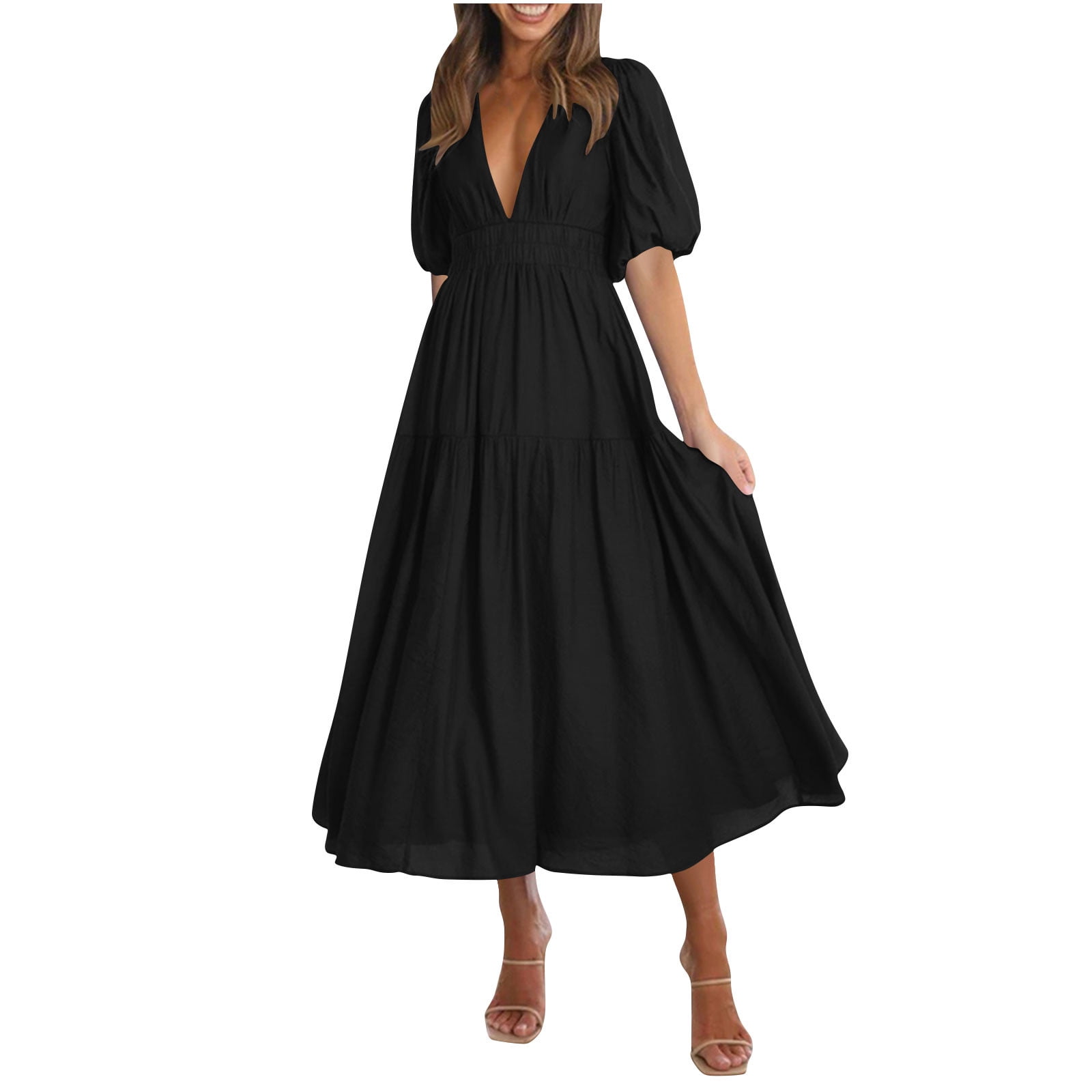 long black tiered dress Rails | Esmeralda Dress - Black | Premium Cotton | Size XXS