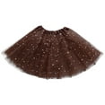 thumbnail image 1 of Efsteb Summer Skirts for Women 2025 Pleated Gauze Short Skirt Star Sequin Gauze Dancing Dress Fashion Solid Color Comfy Casual Skirts (Brown,Free Size), 1 of 4