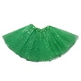 thumbnail image 1 of Efsteb Summer Skirts for Women 2025 Pleated Gauze Short Skirt Star Sequin Gauze Dancing Dress Fashion Solid Color Comfy Casual Skirts (Green,Free Size), 1 of 4