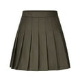 thumbnail image 1 of Efsteb Summer Skirts for Women 2025 Pleated Belt Pants High Waisted Skirt Fashion Casual Solid Color Comfy Skirts (Khaki,XS), 1 of 7