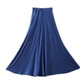 thumbnail image 1 of Efsteb Summer Skirts for Women High Waist Long Skirt Solid Color Comfy Casual Fashion Spring Fall Skirts (Blue,Free Size), 1 of 3