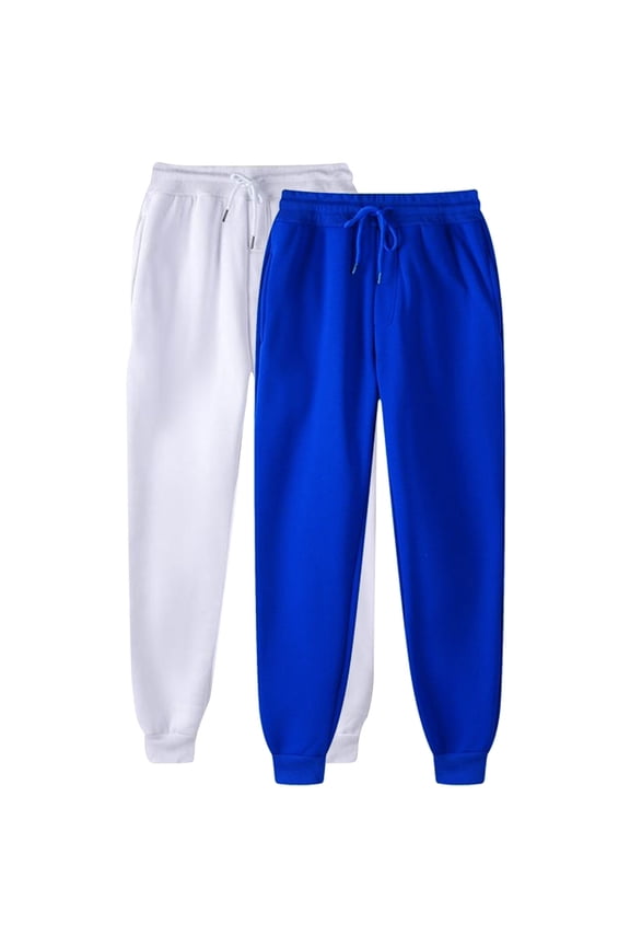 Sweatpants for Women 2PC Elastic Waist Drawstring Jogging Sweatpants Solid Color Fashion Loose Comfortable Sports Pants Casual Trousers Pants for Women Trousers Blue M