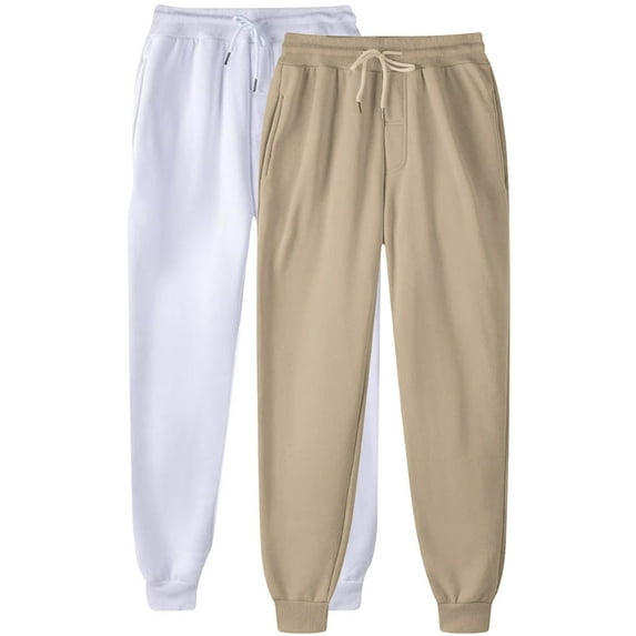 Efsteb Sweatpants for Women 2PC Elastic Waist Drawstring Jogging Sweatpants Solid Color Fashion Loose Comfortable Sports Pants Casual Trousers Pants for Women Trousers Khaki XXXL