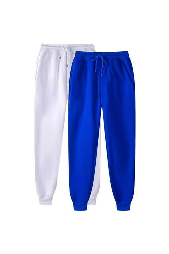 Sweatpants for Women 2PC Elastic Waist Drawstring Jogging Sweatpants Solid Color Fashion Loose Comfortable Sports Pants Casual Trousers Pants for Women Trousers Blue L