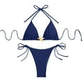 thumbnail image 1 of Efsteb Swimsuits for Women 2025 Two Piece Women Two Piece Swimsuit String Bikini Set 2 Piece Swimsuits Fashion Beach Bathing Suit (Navy,L), 1 of 7