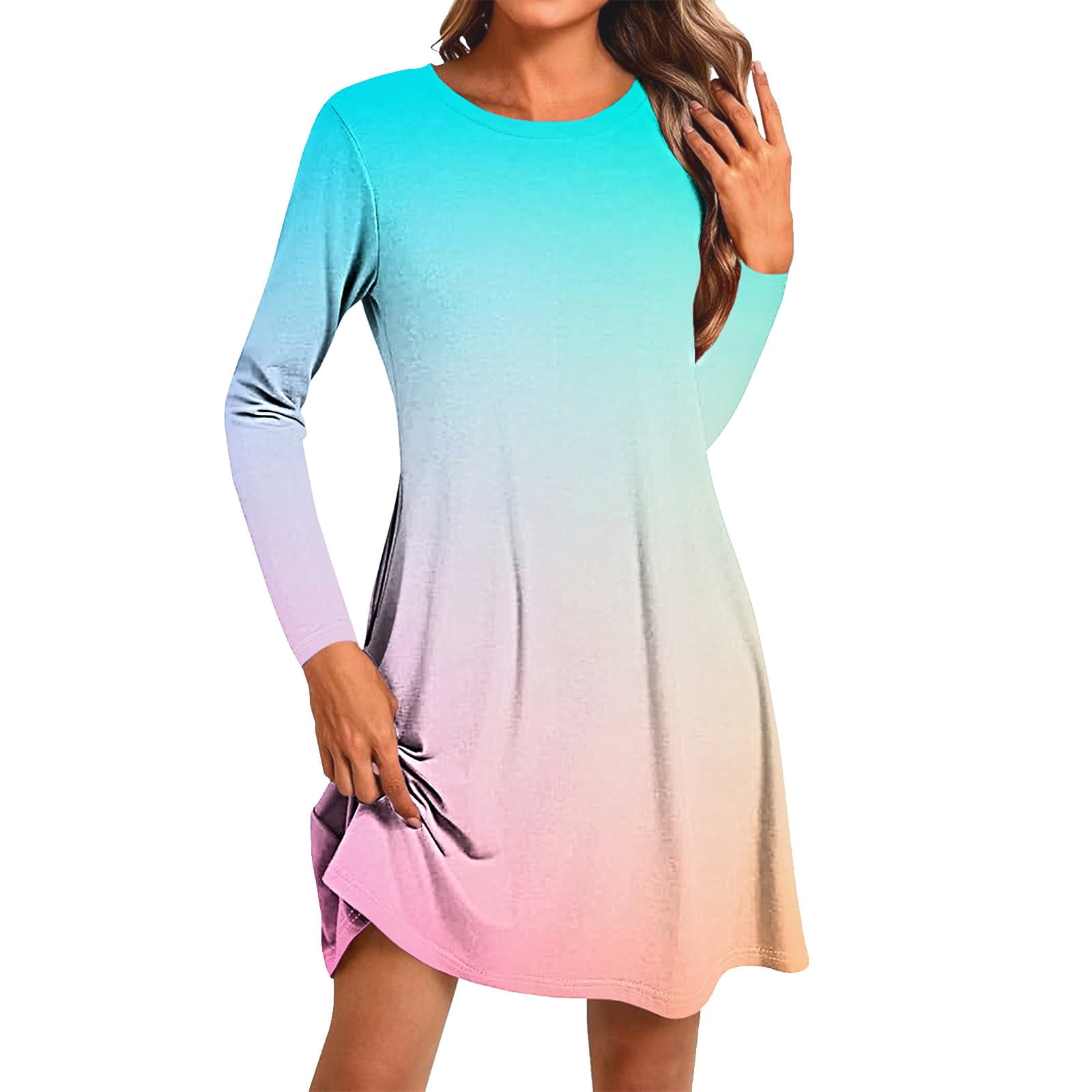 Light Pink Regular Fit Women's T-Shirt Dress main image 0