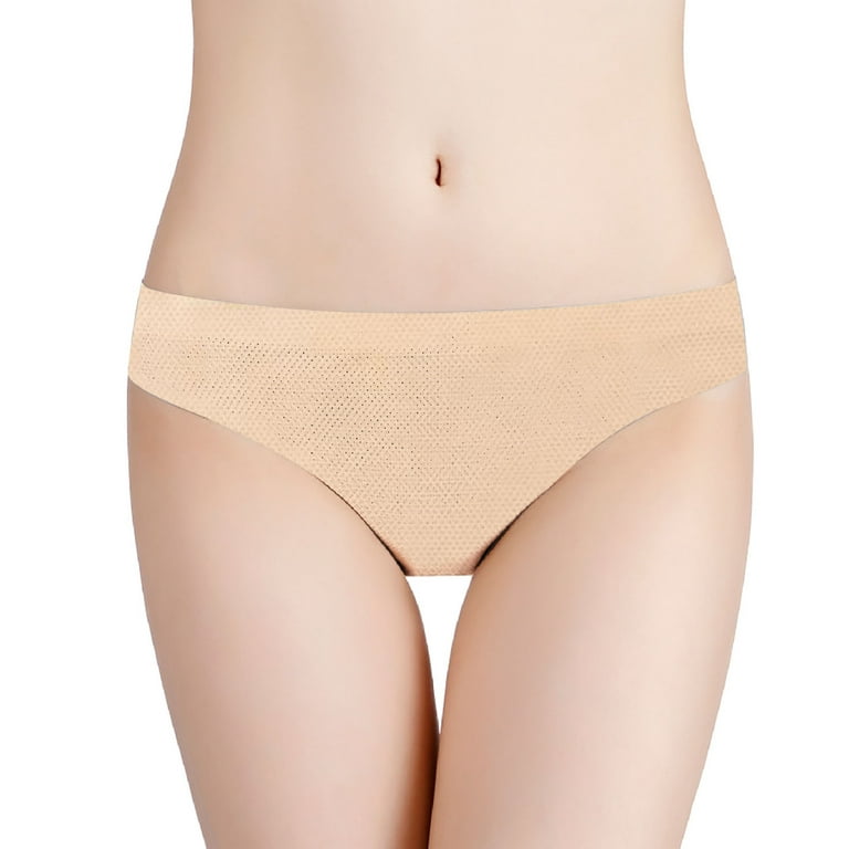Efsteb Thongs for Women Sexy Comfortable Knickers Panties 5 Pack Briefs  Briefs Lingerie Underwear Breathable Beige