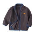 thumbnail image 1 of Efsteb Toddler Fleece Jacket Kids Lightweight Outerwear Boys Girls Long Sleeve Zipper Jackets Fall Winter Coat 4-12 Years (Dark Gray,8 Years), 1 of 3