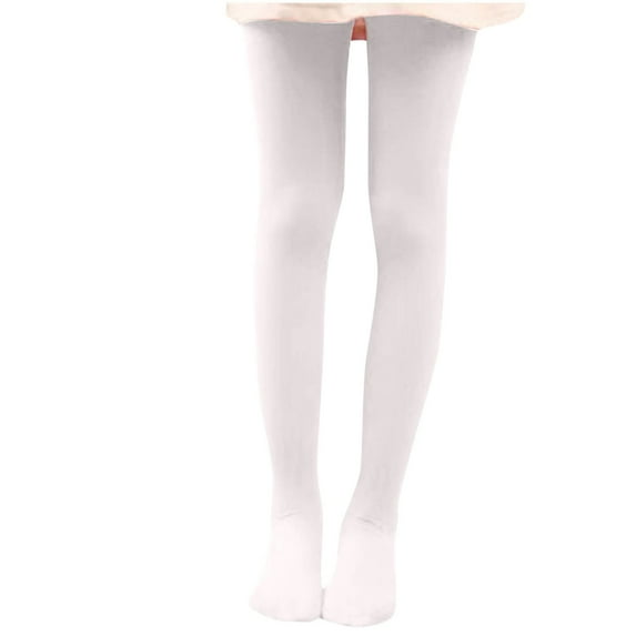 Efsteb Toddler Girl Pants Fashion Tights Solid Color Soft Ballet Tights Girls Dance Tights Long Pants (White,XL)