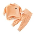 thumbnail image 1 of Efsteb Toddler Infant Baby Boys Fall Outfits Long Sleeve Sweatshirt Tops Jogger Pants Set Casual Sports Outfits (Orange,1 Years), 1 of 9