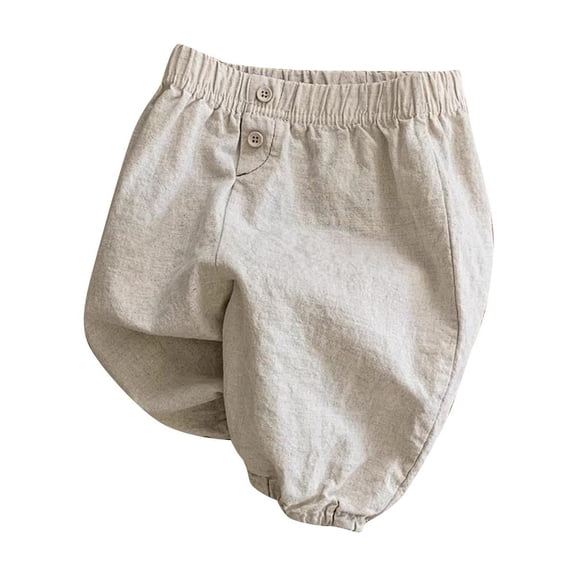 Efsteb Toddler Infant Baby Boys Girls Pants Elastic Waist Casual Solid Color Lightweight Comfy Pants (Gray,0 Months)