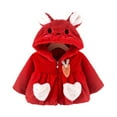 thumbnail image 1 of Efsteb Toddler Infant Kids Jackets for Girls Cartoon Cute Ear Hooded Coat Long Sleeve Zip Up Winter Warm Fleece Jacket (Red,5-6 Years), 1 of 9