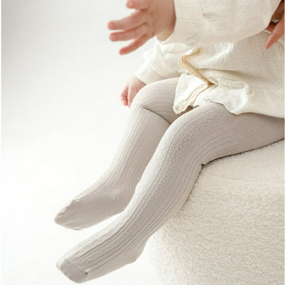 Efsteb Toddler Infant Newborn Baby Pantyhose High Waist Solid Color Bottom Pantyhose Pants (Khaki,1 Years)