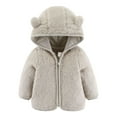 thumbnail image 1 of Efsteb Toddler Kids Baby Boys Girls Winter Warm Jacket Outerwear Long Sleeve Fleece Zip Up Outerwear Coat Beige 0-6 Months, 1 of 3