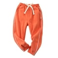thumbnail image 1 of Efsteb Toddler Kids Infant Boys Girl Jogger Sweatpants Elastic Waist Drawstring Jogger Pants Solid Color Casual Comfy Sweatpants (Orange,6 Years), 1 of 3