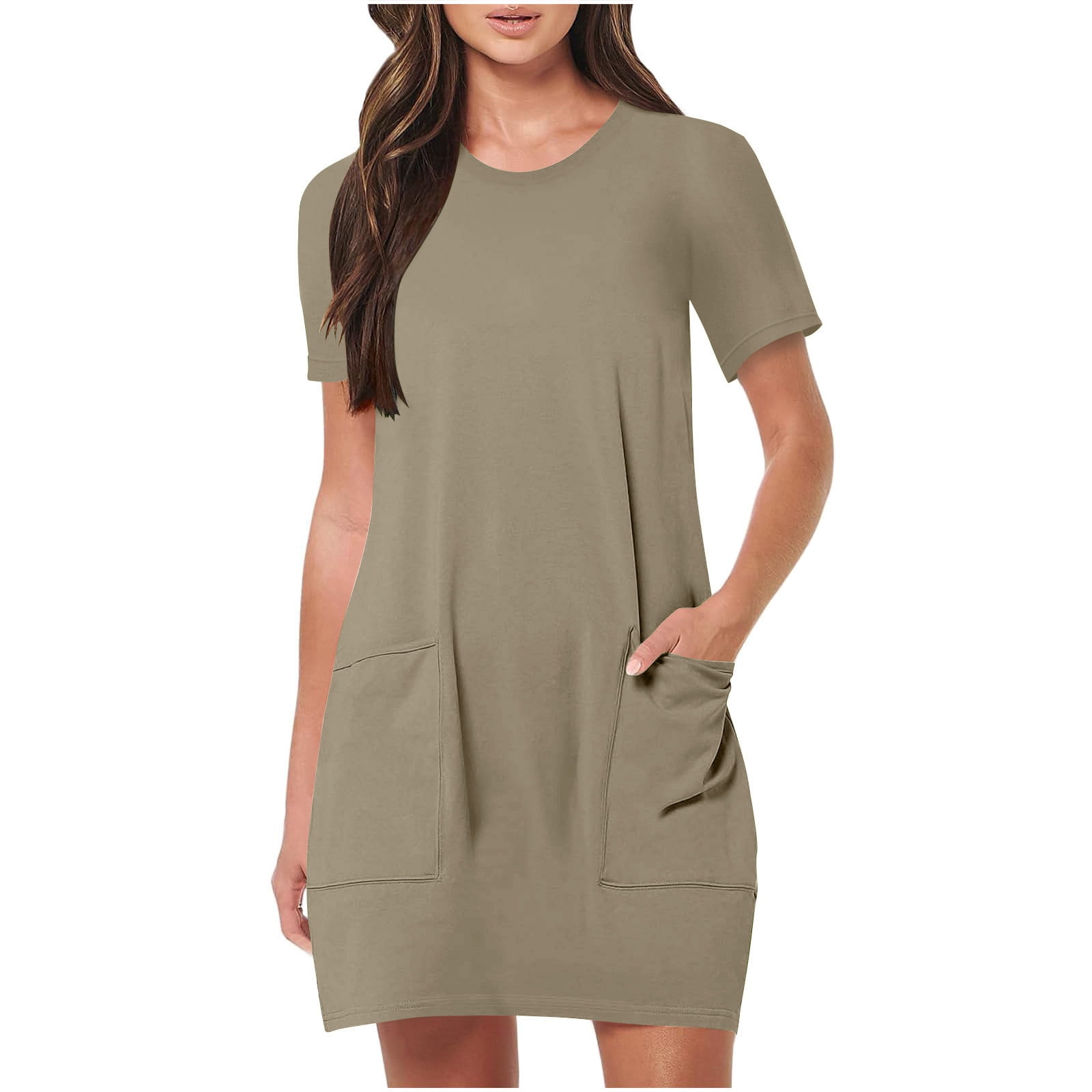Efsteb Tshirt Dress for Women Casual Summer Beach Vacation Short Sleeve ...