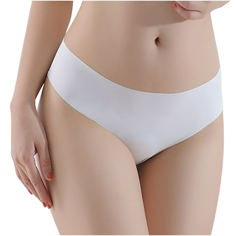 Efsteb Underwear for Women Briefs Underwear Comfortable Breathable Solid  Color Seamless Briefs Briefs Lingerie Knickers Panties White 