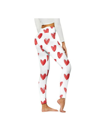 Valentine's Day Womens Fashionable Casual Heart Print Leggings