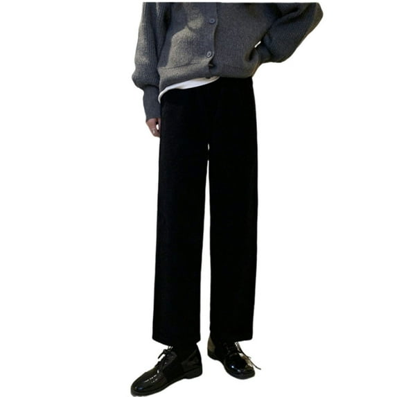 Efsteb Wide Leg Pants Woman Corduroy Button Baggy Pants Trousers Pants for Women Loose Comfortable Pants for Women Casual Wide leg Pants Solid Color Sweatpants Trousers Black L