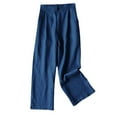 thumbnail image 1 of Efsteb Wide Leg Pants Woman High Waist Baggy Pants Loose Trousers Pants for Women Solid Color Sweatpants Pants for Women Comfortable Casual Wide leg Pants Trousers Navy XXXL, 1 of 2