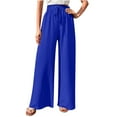 thumbnail image 1 of Efsteb Wide Leg Sweatpants Women Elastic Waist Drawstring Baggy Pants Sweatpants Loose Comfortable Pants for Women Casual Trousers Pants for Women Wide leg Pants Solid Color Trousers Blue S, 1 of 7