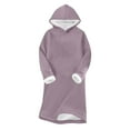 thumbnail image 1 of Efsteb Winter Fashion Dresses for Women 2025 Thick Fleece Dresses Long Sleeve Hoodies Dress Sweatshirt Thermal Dress (Purple,M), 1 of 6