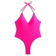 thumbnail image 1 of Efsteb Women Swimsuits Fashion Halter Bandage Backless Beach Swimming Swimwear Bikini Swimsuits Bathing Suits Slim Swimwear (Hot Pink,XXL), 1 of 1