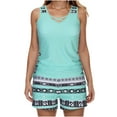 thumbnail image 1 of Efsteb Women Tankini Swim Set Beach Conservative Two Piece Bathing Suits Tankini Top with Bottom Print Bikini High Waist Summer Swimwear (Green,XXXL), 1 of 5