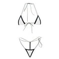 thumbnail image 1 of Efsteb Women's Bikini Swimsuits Halter Bandage Backless Split Swimsuit Solid Color Fashion Two Piece Swim Suit Bathing Suits Swimwear (White,Free Size), 1 of 2