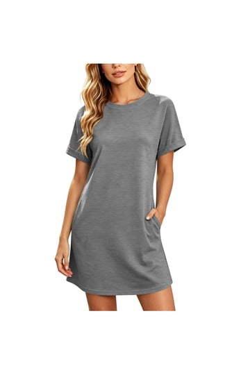 grey tshirt dress outfit Gray T-Shirt Dresses for Women Casual Summer and Beach Styles Faire