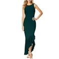 thumbnail image 1 of Efsteb Women's Dresses for Wedding Guest Summer Formal Maxi Dress Ruffle Mermaid Cocktail Long Dresses (Green,M), 1 of 7