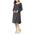 thumbnail image 1 of Efsteb Women's Long Sleeve Maternity Dresses Round Neck Zipper Breastfeeding Dress Casual Maternity Clothes Stretchy Pregnancy Comfy Solid Color Dresses（Dark Gray,L）, 1 of 7