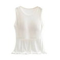 thumbnail image 1 of Efsteb Women's Maternity Nursing Tank Tops Sleeveless Round Neck Breastfeeding Shirt Casual Solid Color Pregnancy Clothes (White,L), 1 of 3