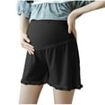 thumbnail image 1 of Efsteb Women's Maternity Shorts Casual Solid Color Comfortable Bottoms Pregnancy Shorts Leggings (Black,XXL), 1 of 4