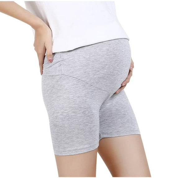 Efsteb Women's Maternity Shorts Summer Soft Pregnancy Yoga Workout Shorts Leggings Pregnancy Shorts (Gray,M)