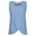 thumbnail image 1 of Efsteb Women's Maternity Tank Tops Casual Solid Color Round Neck Sleeveless Nursing Tops Workout Athletic Yoga Tops Breastfeeding Pregnancy T-Shirt (Blue,XXXL), 1 of 2