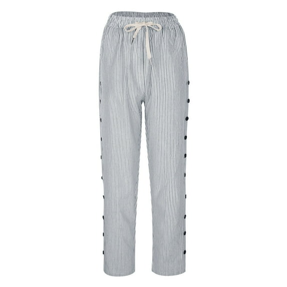 Efsteb Women's Pants Elastic Waist Baggy Pants Sweatpants Casual Comfortable Wide leg Pants Solid Color Loose Trousers Pants for Women Trousers White S