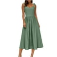 thumbnail image 1 of Efsteb Women's Summer Sleeveless Midi Dress Solid Color Spaghetti Strap Tank Dress Cute Casual Dresses (Green,XXXL), 1 of 6