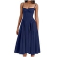 thumbnail image 1 of Efsteb Women's Vintage Corset Dress Spaghetti Strap A-Line Midi Dresses Elegant Cocktail Evening Dresses Sleeveless Tank Dress (Navy,S), 1 of 9