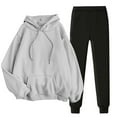 thumbnail image 1 of Efsteb Womens 2 Piece Outfits Long Sleeve Hoodie Sweatsuit Sets Hooded Sweatshirt Baggy Fall Fashion Sweatpants with Pockets (Gray,S), 1 of 4