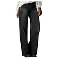 thumbnail image 1 of Efsteb Womens Casual Jeans Vintage High Wiasted Wide Leg Jeans Casual Fashion Plus Size Baggy Wide Leg Denim Pants Comfy Long Pants Clearance (Black,L), 1 of 6