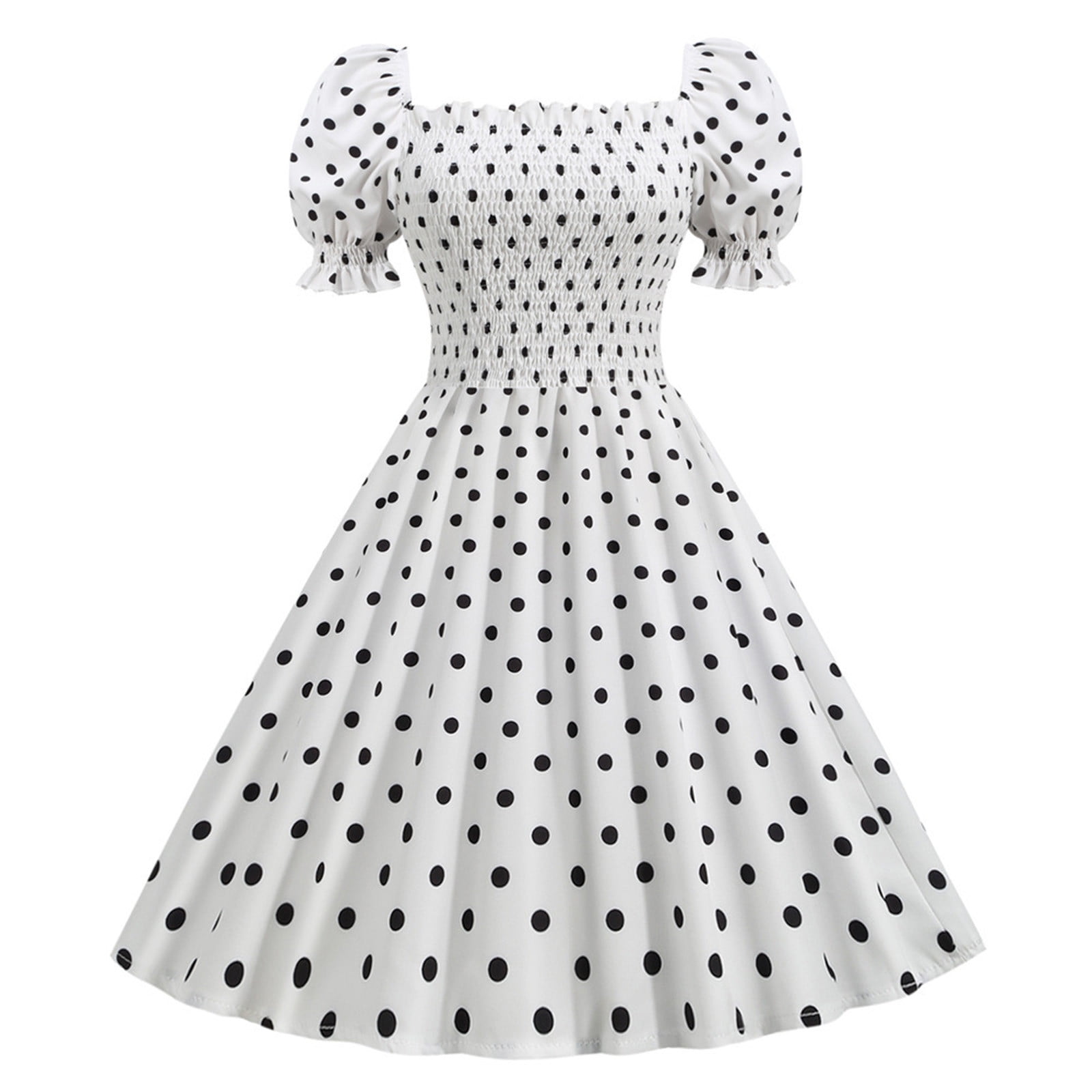 Efsteb Womens Dresses Square Neck Summer Dress Polka Dot Print Short Sleeve Dress Casual Party Dress Loose Trendy Swing Dress White S - Walmart Business Supplies Efsteb Womens Dresses Square Neck Summer Dress Polka Dot Print Short Sleeve Dress Casual Party Dress Loose Trendy Swing Dress White S - Walmart Business Supplies