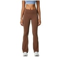 thumbnail image 1 of Efsteb Womens High Waisted Yoga Pants Bootcut Flare Leggings Casual Comfy Sports Leggings (Coffee,M), 1 of 5