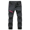 thumbnail image 1 of Efsteb Womens Hiking Pants Zipper Fleece Sweatpants Casual Solid Color Mountaineering Pants Trousers Dark Gray L, 1 of 7