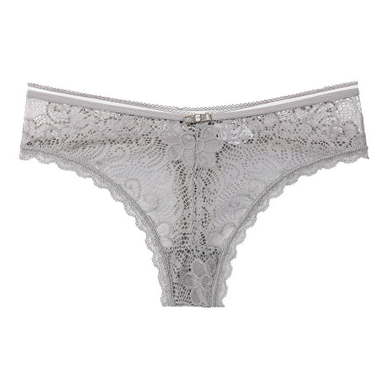 Efsteb Womens Lace Underwear Low Waist Briefs Lingerie Transparent
