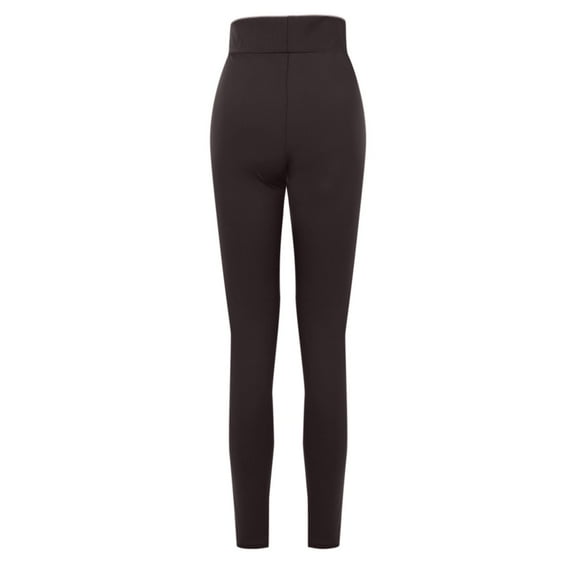 Efsteb Womens Leggings High Waist Fitness Stretch Pants for Women Solid Color Tight Yoga Pants Running Gym Sports Leggings Pants Brown M