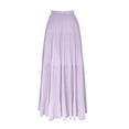 thumbnail image 1 of Efsteb Womens Long Skirts High Waist Pleated Long Skirt Fashion Casual Comfy Solid Color Fall Skirts (Purple,S), 1 of 7