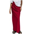 thumbnail image 1 of Efsteb Womens Long Skirts Sagging Sensation Fish Tail Long Skirt Fashion Fall Casual Solid Color Comfy Skirts (Red,S), 1 of 4