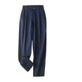 thumbnail image 1 of Efsteb Womens Pants Button Baggy Pants Trousers Pants for Women Casual Solid Color Sweatpants Loose Comfortable Wide leg Pants Pants for Women Trousers Navy M, 1 of 6